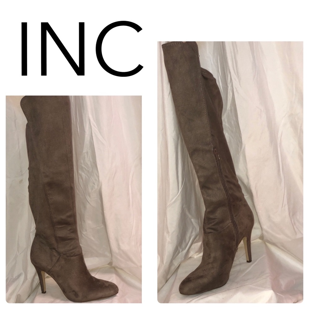 Knee high thin heel boots